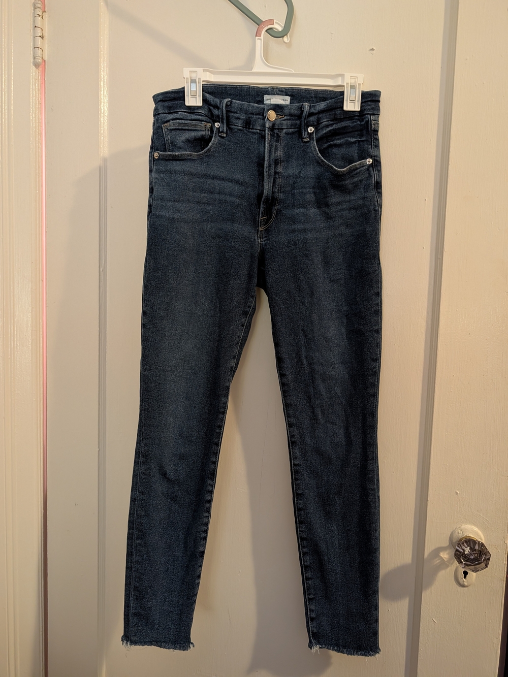 Good American Good Legs Raw hem 941T (GLRH941T BLUE866) Size 10/30